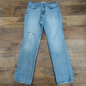 Levi's Jeans Womens 12 Blue 505 Straight Leg Ladies Mid Rise 32X30 Distressed